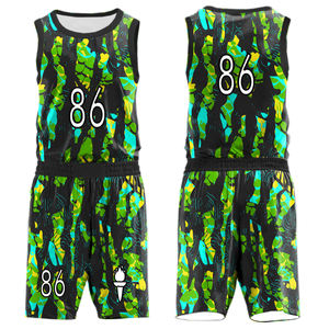 Uniforme deportivo de baloncesto por sublimación personalizado de alta calidad conjunto uniforme de baloncesto de Color rosa púrpura verde púrpura - Product Image 3