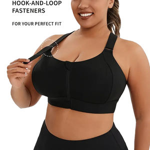 Soutien-gorge de sport à glissière avant de style simple pour femmes bretelles réglables en gros pour les entraînements de yoga fitness - Product Image 1