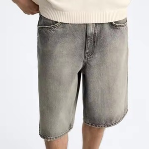 กางเกงขาสั้นผ้ายีนส์เบอร์มิวดาเข้ารูปพอดีตัวสำหรับผู้ชายผ้าปักสไตล์ลำลองระบายอากาศ - Product Image 3