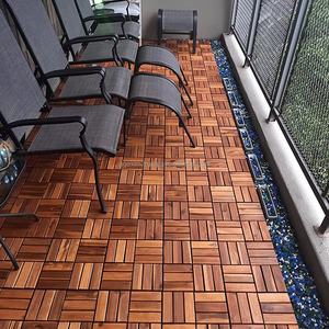 Dalles de terrasse en bois d'acacia faciles à installer, interverrouillables, pour l'extérieur - Product Image 1