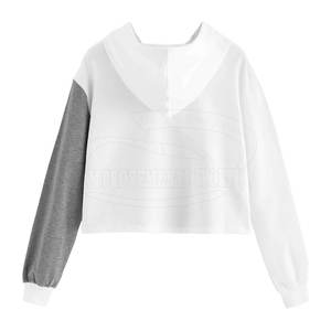 Algodón hecho de alta calidad mujeres Crop Top sudaderas con capucha de gran tamaño de peso ligero mujeres Crop Top sudaderas con capucha - Product Image 2