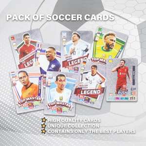 Cartes <span class=keywords><strong>de</strong></span> collection <span class=keywords><strong>de</strong></span> football <span class=keywords><strong>de</strong></span> haute qualité, cartes <span class=keywords><strong>de</strong></span> joueurs vedettes, cartes à thème <span class=keywords><strong>de</strong></span> ligue, cartes en PVC colorées avec pelliculage métallisé, imperméables - Product Image 1