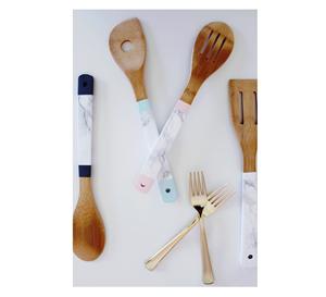 Servidores de ensalada de madera de mango SERVIDOR DE ENSALADA DE MADERA JUEGO DE 2 HECHO A MANO ÚNICO KETCHENWAR - Product Image 5