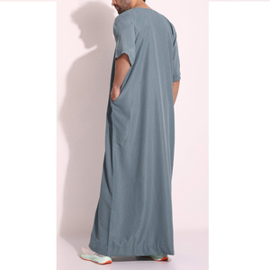 ชุดมุสลิมแขนยาวใส่สบายสำหรับผู้ชายเสื้อผ้าลำลองกางเกงขาสั้นแฟชั่นใหม่สำหรับผู้ชาย - Product Image 2