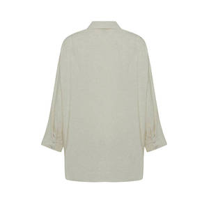 Blusa Informal de Lino para Mujer, Corte Holgado, Corta, Primavera Verano - Product Image 3