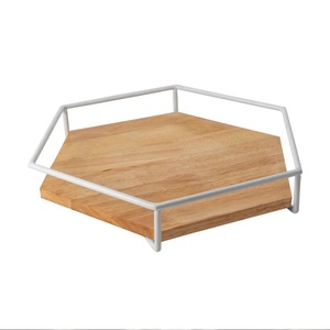 Vajilla de alta calidad, bandejas de madera de Color Natural para servir, asas de 31x27X5 cm, último diseño, comida, cena, cuencos de Metal complementados - Product Image 1