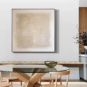 Large Handmade Abstract Oil Painting Beige Wabi Sabi Textured Canvas Wall Art Boho Home Living Room Decor - Product Image 3