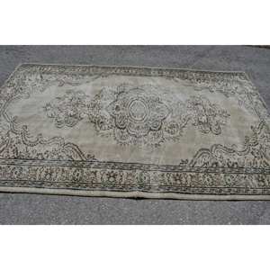 Classic Beige Vintage <b>Turkish</b> Rug 5.6 X 9.1ft Handmade Plush <b>Carpet</b> Wool Material Patchwork Design Latex Rectangular Hallway New - Product Image 3