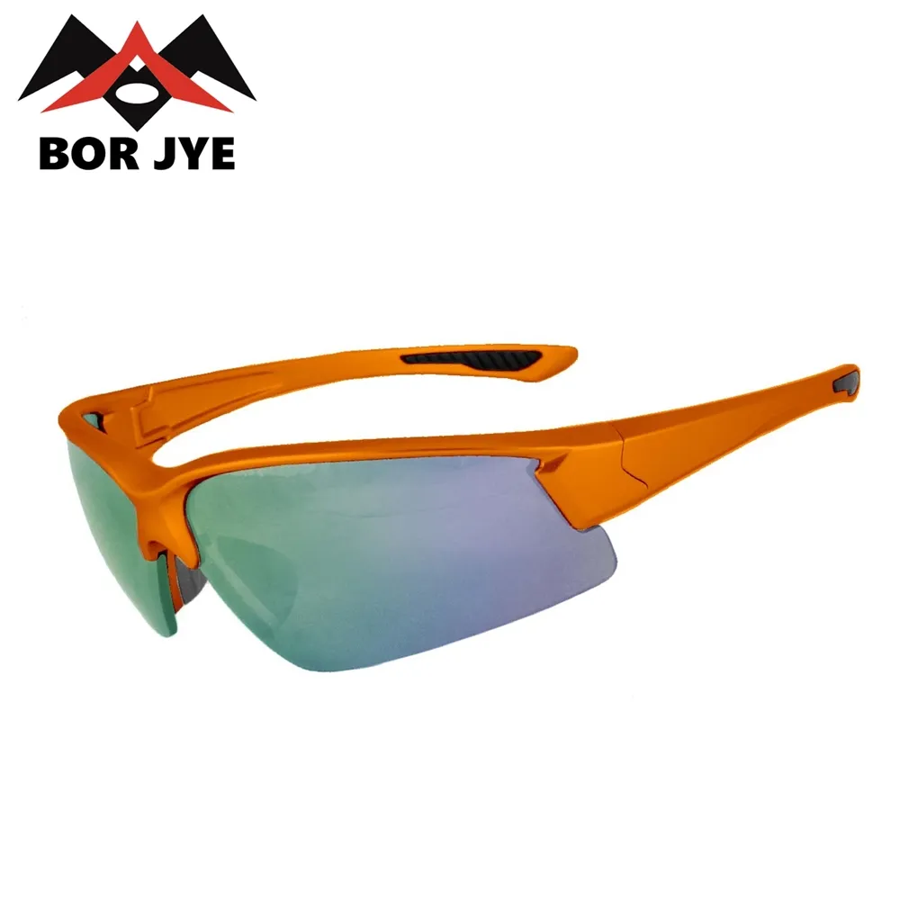 Borjye แว่นตากันรอยขีดข่วนรุ่น J106,แว่นตากีฬาน้ำหนักเบามากทำจาก PC สีน้ำเงินมีประสิทธิภาพสูง