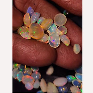 พลอยโอปอลเอธิโอเปียธรรมชาติ89ชิ้นขนาด8x6 9x7 10x8 11x9มม. ทรงลูกแพร์รูปไข่ทรงกลมทรงหลังเบี้ยเป็นล็อต94ชิ้นราคา Iroc $85 - Product Image 4