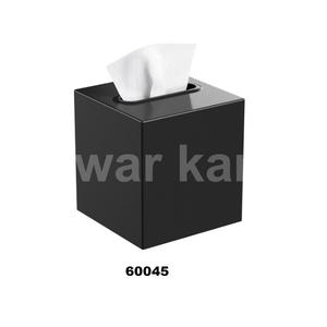 Tissue Box <b>Cover</b> Square Tissue Box Holder for Dresser Bathroom Decor (<b>Black</b>) - Product Image 1