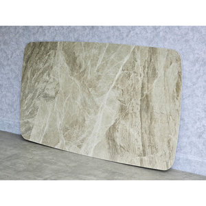 High-End Contemporary <b>Dining</b> <b>Table</b> MB041 140x80cm Cloud-Design Ceramic Top Assembled Sintered Stone and Wooden Base - Product Image 3