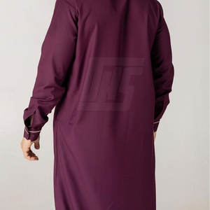 เสื้อคลุมแขนยาวของผู้ชาย jubba ที่สง่างามเสื้อผ้ามุสลิมแบบดั้งเดิมผู้ผลิตขายส่ง - Product Image 6