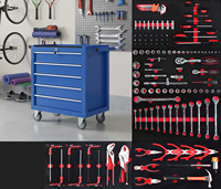 Chariot à outils mobile industriel à 5 tiroirs avec verrouillage, chariot de rangement robuste en acier pour garage, couleur personnalisée OEM ODM