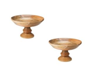 Ensemble de 2 bols à fruits en bois de qualité supérieure, taille personnalisée, forme ronde, bols à fruits à prix abordable - Product Image 1