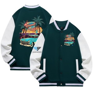 แจ็กเก็ตเบสบอลสำหรับผู้ชายเสื้อแจ็กเก็ตกันหนาวแบบลำลองปกตั้งมีหลายสี - Product Image 2