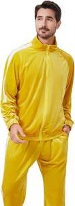 Conjuntos Deportivos Transpirables para Hombre, 100% Poliéster, Color Amarillo Liso, Ropa Deportiva, Joggers, Trajes de Gimnasio, Conjuntos de Terciopelo y Seda para Chico - Product Image 5