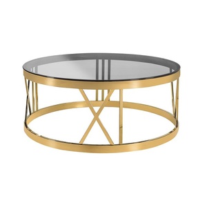 โต๊ะสแตนเลสพร้อมกระจกบนโต๊ะกาแฟทันสมัยเฟอร์นิเจอร์ห้องนั่งเล่นโต๊ะชาโต๊ะกาแฟโลหะ - Product Image 5