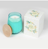 Bougie parfumée écologique série 340.2. Cire de noix de coco et de soja, pot en verre avec couvercle en bois, boîte recyclée, naturel et durable, OEM/en vrac