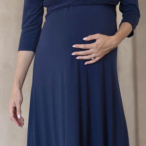 Transpirable personalizado Casual suave mujeres embarazadas ropa Color sólido vestido de maternidad para mujeres hechas en Pakistán - Product Image 3