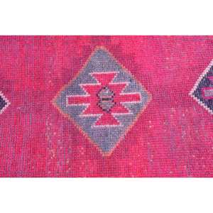 Alfombra turca Vintage moderna rosa púrpura 3x10ft área grande lana látex respaldo Patchwork para sala de estar pasillo Decoración habitación alfombra - Product Image 5