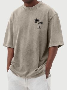 Camiseta sin mangas para hombre, corte regular, color marrón liso, estilo vintage, cuello redondo, 100% algodón jersey, 220 gramos, secado rápido - Product Image 5