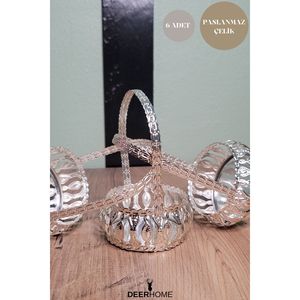 Luxury Silver Series motivo a specchio ciotola delizia turca, presentazione, regalo in oro lato caffè 6 pezzi - Product Image 2