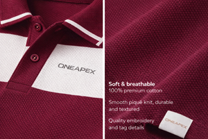 Camisa Polo Personalizada para Hombre - Manga Corta, Poliéster, Bloques de Color, Uniforme Corporativo y de Equipo (Vino Tinto) - Product Image 6