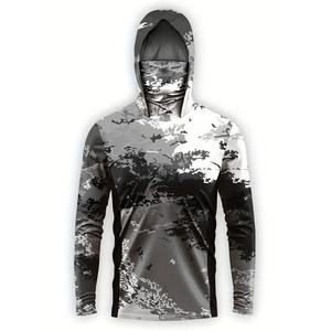 Camisa de Pesca de Manga Larga para Hombre, Camuflaje, Protección UPF 50 Anti-UV, Sudadera con Capucha, 100% Poliéster, Impresión por Sublimación - Product Image 6