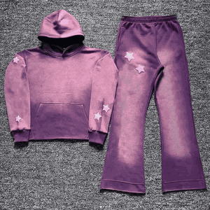 High Quality 100% Cotton Terry Flare <b>Sweatpants</b> and Hoodie Set Acid Washed <b>Oversized</b> Tracksuit for Men Breathable for Winter - Product Image 5
