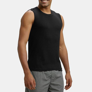 Camiseta sin mangas de gimnasio para hombre, tejido elástico de poliéster de secado rápido para sesiones de entrenamiento intenso, camisetas sin mangas personalizadas deportivas - Product Image 2