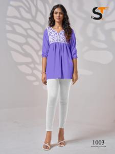 Pollo trabajo Kurti para mujeres y jóvenes edad Collage Going Girls Kurti diseñador indio algodón pollo bordado a mano diseñador - Product Image 5