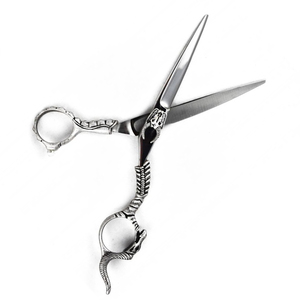กรรไกรสแตนเลสมังกรแบบมืออาชีพจากเยอรมันด้ามจับมังกรที่วางนิ้วที่ปลายแหลมสีเงินมีสไตล์ - Product Image 3