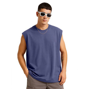 Débardeur d'été pour homme en tissu léger et respirant, débardeur musculaire bleu sans manches pour homme, t-shirt de sport pour la salle de sport, entraînement quotidien - Product Image 4
