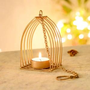 Support de bougie suspendu en forme d'étoile rouge avec motif en relief, décoration suspendue sans flamme pour la décoration de la maison à Noël - Product Image 4