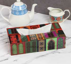 Meena Work Decorative <b>Wooden</b> Finish <b>Resin</b> Tissue Box Love Style <b>for</b> Bathroom & Dressing <b>Table</b> Usage - Product Image 3