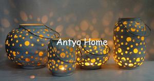 ANTYQ HOME Hierro antiguo Hecho a mano Durable Vela Pilar Titular Linterna Mesa Soporte de regalo decorativo para el hogar Navidad Pascua - Product Image 6