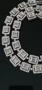 สร้อยคอประดับเพชรทรงสี่เหลี่ยมทำจากเทนนิสแนวฮิปฮอป4มม. สำหรับเครื่องประดับ1Row สร้อยคอเพชรโมอิสซาไนท์สุดหรูสำหรับผู้หญิงและผู้ชาย - Product Image 5