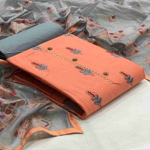 Vestido asiático étnico tradicional pakistaní bordado seda algodón fiesta 3 piezas conjunto de traje sin costuras mujeres Khaddar trajes étnicos - Product Image 3