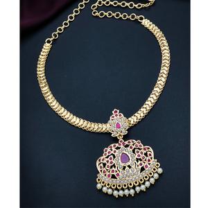 Conjunto de collar de diseñador con aspecto de piedras microchapadas de la mejor calidad a la moda con pendientes para ocasiones especiales para mujer - Product Image 1