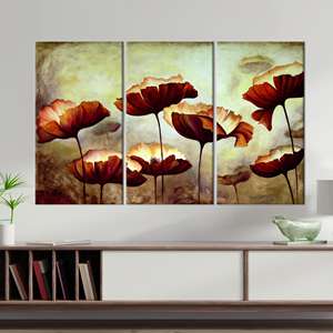 Toile imprimée élégante : Œuvre d'art botanique moderne pour la décoration intérieure, 3P : Prête à accrocher - Product Image 1