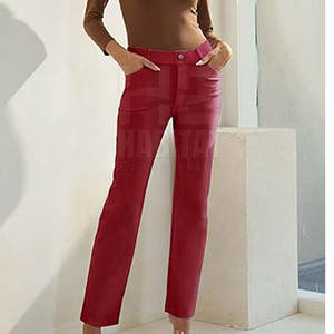 กางเกงหนังผู้หญิงลำลองทรงสกินนี่ ผ้าหนังนุ่ม คุณภาพสูง เหมาะสำหรับทำงาน - Product Image 5