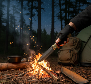 Couteau de camping portable OEM personnalisable en acier inoxydable à lame droite, manche en plastique, lame forgée haute dureté - Product Image 5