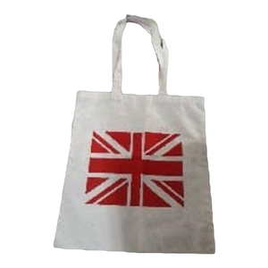 Bolsa de algodón con logotipo de pato, tejido reciclable con estampado personalizado, rosa, blanco y azul, superficie de estilo personalizado, Uds. - Product Image 1