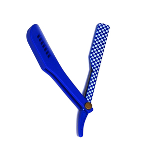 Best Top Blue Color Coated Smooth Shave Manual Folding Shaving Razors for Men Barber Straight <b>Edge</b> Razor - Product Image 1