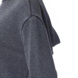 เสื้อฮู้ดผ้าฟลีซถักสีพื้นสำหรับสตรีทแวร์ผ้าคอตตอนแขนยาวดีไซน์รุ่นสั้น - Product Image 5