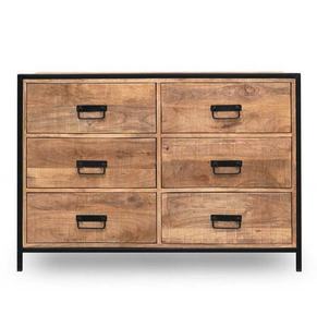 ตู้ไม้มะม่วงอุตสาหกรรมดีไซน์ทันสมัยลิ้นชักจัดเก็บ6ชั้นกรอบโลหะ - Product Image 2