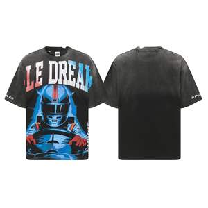 เสื้อยืดผู้ชายขายส่ง ผ้าฝ้าย 100% เนื้อหนา ทรงปกติ สีพื้น เรียบง่าย ระบายอากาศได้ดี คุณภาพสูง สไตล์สตรีทแวร์ - Product Image 5