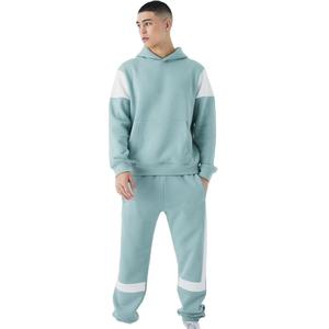 Sweat à capuche de sport à manches longues de couleur unie pour homme Ensemble de jogging 3D Ensemble deux pièces Survêtement Survêtement uni Jogging - Product Image 1