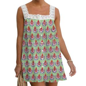 Robe en coton à imprimé bohème faite à la main, style bohème pour femmes, taille plus, taille unique, tunique, haut en dentelle, cadeau d'été pour la plage, pour elle, Inde - Product Image 1